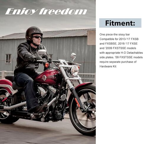 مسند ظهر للركاب قطعة واحدة قابل للتعديل مع قفل مناسب Harley Breakout FXSB FXSE FXST مع طقم إرساء (قطعة واحدة-أسود) in Kuwait