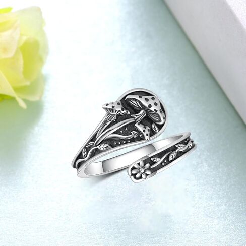 Daixiya Dragonfly Spoon Rings For Women 925 Sterling Silver Adjustable Opal Thumb Rings Vintage Jewelry Gifts For Women Girls in Saudi Arabia