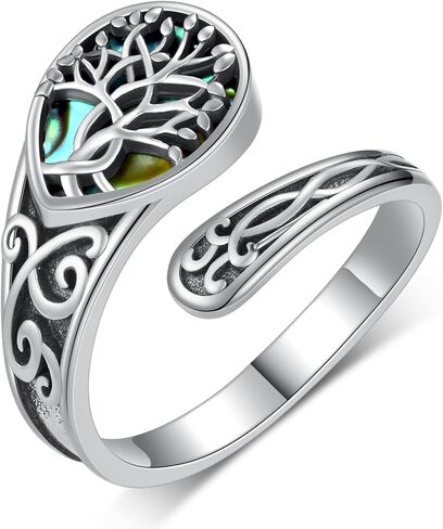 Daixiya Dragonfly Spoon Rings For Women 925 Sterling Silver Adjustable Opal Thumb Rings Vintage Jewelry Gifts For Women Girls in Saudi Arabia