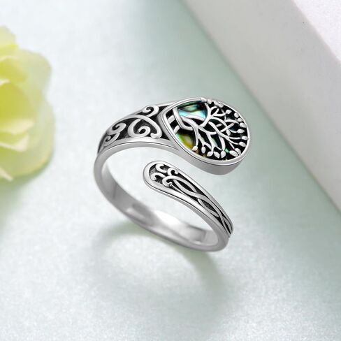 Daixiya Dragonfly Spoon Rings For Women 925 Sterling Silver Adjustable Opal Thumb Rings Vintage Jewelry Gifts For Women Girls in Saudi Arabia