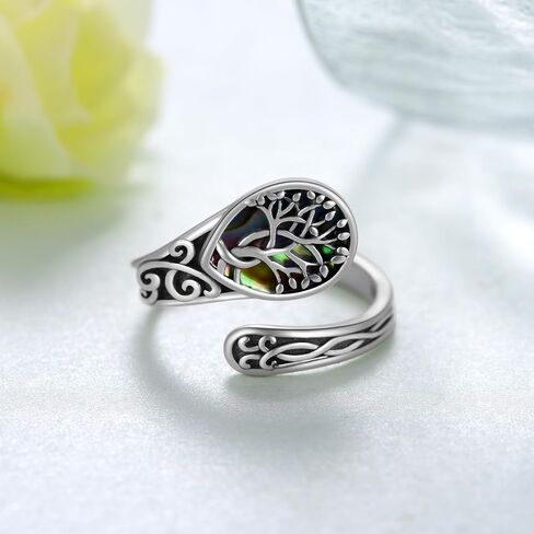 Daixiya Dragonfly Spoon Rings For Women 925 Sterling Silver Adjustable Opal Thumb Rings Vintage Jewelry Gifts For Women Girls in Saudi Arabia