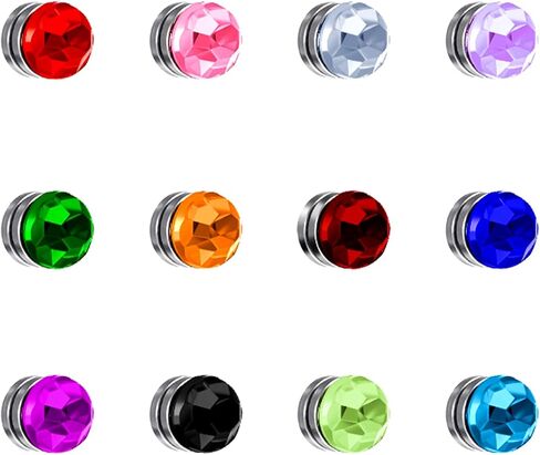 Boao 12 Pieces Wine Charms Stemless Glasses Markers Colorful Crystal Magnetic Drink Markers Wine Glass Charm Identifiers for Champagne Flutes Cocktails Drinks Bar Party Wine Martinis Glass in Saudi Arabia