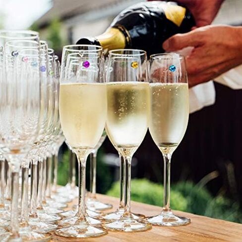 Boao 12 Pieces Wine Charms Stemless Glasses Markers Colorful Crystal Magnetic Drink Markers Wine Glass Charm Identifiers for Champagne Flutes Cocktails Drinks Bar Party Wine Martinis Glass in Saudi Arabia