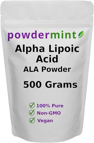 Alpha Lipoic Acid Powder (RS-ALA) (Multiple Sizes) Antioxidant (100 Grams) Scoop Included in Saudi Arabia