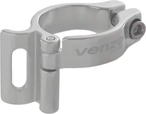 Venzo Bike Adjustable Braze-On Front Derailleur Adapter Clamp for MTB Road Bicycles - Compatible with Shimano Sram in Saudi Arabia