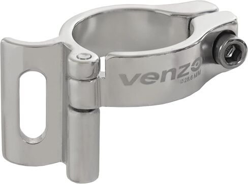 Venzo Bike Adjustable Braze-On Front Derailleur Adapter Clamp for MTB Road Bicycles - Compatible with Shimano Sram in Saudi Arabia