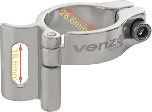 Venzo Bike Adjustable Braze-On Front Derailleur Adapter Clamp for MTB Road Bicycles - Compatible with Shimano Sram in Saudi Arabia