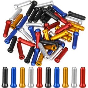 50pcs Bike Cable End Caps, Black Bicycle Cable Ends Crimps, Bike Brake Cable End Caps Bike Brake Cable End Tips Cycling Caps Shifter Inner Cable Tips Wire End Cap Crimps for Road Mountain Bicycle