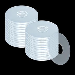 Teaaha 30PCS Clear Plastic Washers, Plastic Washers Flat Flat Washer Nylon Washers Spacers Clear Washer, Plastic Flat Washer Gasket for Wear Tear on Glass Shower Door Bathroom (3/4 Inches) (30)