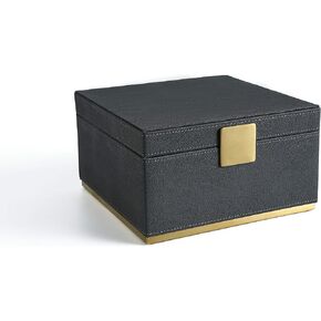 WV Ivory Shagreen Square Decorative Box for Home Decor Faux Leather Storage Box Jewelry Box Men's Accessories Organizer Women's Cosmetic Box Shelf Organizer (ivory, 9.8x9.8 inch)