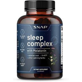 Natural Sleeping Aid Supplement with Melatonin for Fast Deep Sleep, Valerian Root Sleep Pills, Sleep Relief, Best Nighttime Sleep - Natural Plants & Sleeping Medicine for Adults (60 Capsules)