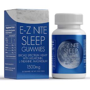 Hemp + Melatonin Sleep Gummies with L-Theanine, Magnesium | Helps You Stay Asleep Longer | Non-Habit Forming Non-GMO, Gluten Free | Strawberry Flavor 50 Count
