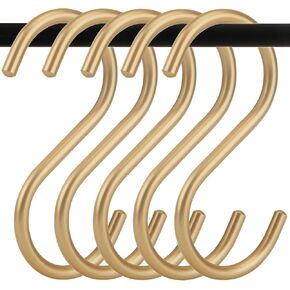 30Pcs Gold S Hooks,Aluminum Alloy S Shaped Hooks,Gold Hook Hanger,Heavy Duty S Hooks,Utility S Hooks for Bathroom,Cloakroom,Kitchen,Garden