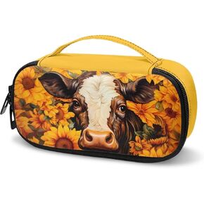 Rnyleeg Insulin Cooler Travel Case,Diabetic Insulated Organizer Portable Cooling Bag for Insulin Pen and Medication Diabetic Supplies(Yellow Sunflower Cow)