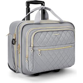BAGSMART Rolling Laptop Bag Women, Underseat Wheeled Briefcase Fits 15.6 Inch Laptop, Rolling Computer Bag with TSA Lock, Overnight Roller Bag for Travel Work Business, Black