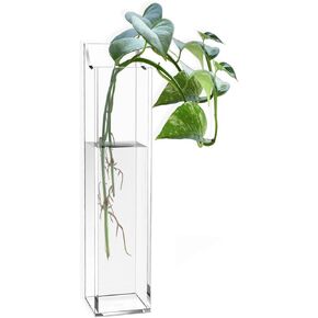 Acrylic Wall Planters, Clear Pocket Vases for Dried Flowers and Hydroponics Greenery Plants, Bathroom, Home, Office, Living Room Modern Decor Gift, 2 Pack