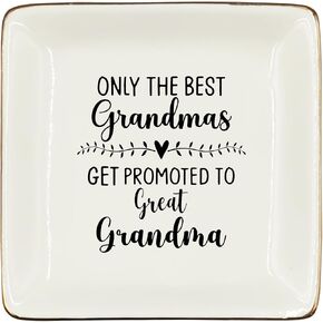 WODMIS Aunt Gifts Ceramic Jewelry Tray, Only The Best Aunts Get Promoted To Great Aunt Jewelry Plate Dish, New Aunt Ring Trinket Dish, Aunt Pregnancy Announcement Gifts For,Gifts For Aunt
