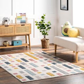 nuLOOM Sandrine Scattered Blocks Kids Area Rug, 5x8, Multi