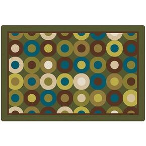 Carpets for Kids 13724 Calming Circles Nature's Colors Classroom Decorative Kids Rug 4ft x 6ft Rectangle Brown