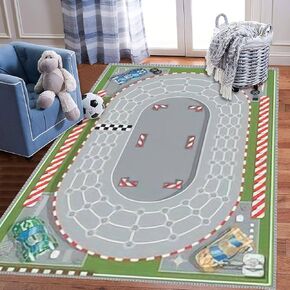 Kids Play Area Rugs Race Track Board Game Illustration 3D Carpet Extra Large Rug Kids' Bedroom Playroom Nursery Décor for Boys Girls, Learning & Playing 5x8 ft