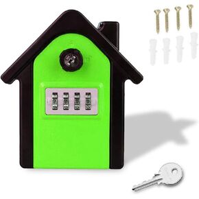 Key Lock Box Wall Mount, Zinc Alloy Key Storage Box for Outside, 4-Digit Combination Key Safe Lock Box for House Spare Keys, Resettable Code Weatherproof Indoor Outdoor with Mounting Kit