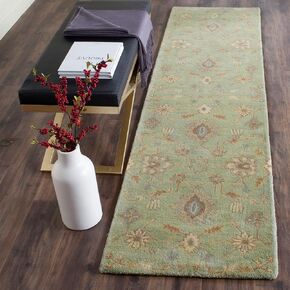 SAFAVIEH Wyndham Collection Runner Rug - 2'3" x 9', Light Green, Handmade Modern Wool, Ideal for High Traffic Areas in Living Room, Bedroom (WYD202A)