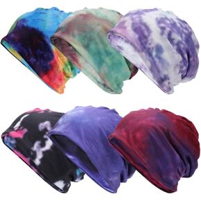 KABAKE 6 Pcs Women's Slouchy Beanies Hat Boho Stretch Turban Hats Chemo Cap Cancer Headwear Caps