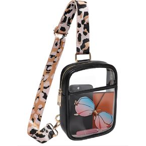 Clear Purse for Women Stadium Approved, Clear Crossbody Bag with Adjutable Strap, Transparent Bag for Sports Concert