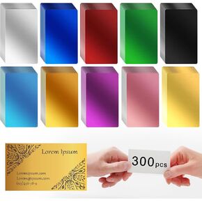 300 Pcs Matte Metal Business Cards Black Metal Business Card Blanks for CNC Engraver Laser Engraving Durable and Sturdy Multipurpose Aluminium Business Card Blanks Thickness 0.01 Inch