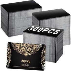 300 Pcs Matte Metal Business Cards Black Metal Business Card Blanks for CNC Engraver Laser Engraving Durable and Sturdy Multipurpose Aluminium Business Card Blanks Thickness 0.01 Inch