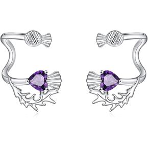 CRMAD Scottish Thistle/Daisy/Bee/Cherry Blossom/Lily Earrings for Women Sterling Silver Flower Studs Earrings Jewelry for Women in Kuwait