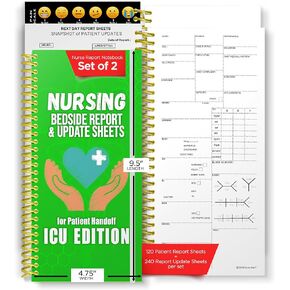 Nurse Essentials Report Book, Patient Templates Set of 2, Nursing Clinicals, Nurse Appreciation Gift for Nurses, Nursing Student Gift, and SBAR Nurse Report Book