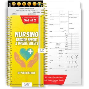 Nurse Essentials Report Book, Patient Templates Set of 2, Nursing Clinicals, Nurse Appreciation Gift for Nurses, Nursing Student Gift, and SBAR Nurse Report Book