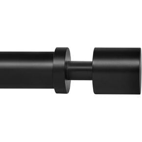 Ivilon Extra Long Curtain Rod for Windows - Spaced End Cap, 1 inch Diameter, Heavy Duty Drapery Rod, 120 to 240 Inches. Color Black