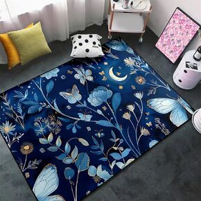 Butterfly Rug for Bedroom - 47" L x 31" W Butterfly Area Rug for Girls Boys Kids Room Rug Girls Room Rug Butterfly Carpet Rugs for Room Decor Ultra Soft Washable Butterfly Floor Mats Nursery Area Rug