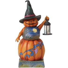 Enesco Jim Shore Heartwood Creek Stacked Pumpkin Figurine, 9.25 Inch, Multicolor