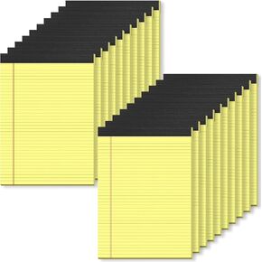 8 Pack Yellow Legal Pads 5x8 Small Note Pads 240 Sheets Perforated Yellow Pads Paper Narrow Ruled Writing Pad 80gsm Premium Thick Paper College Ruled Legal Notepads for Students, Office, Business