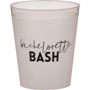SB Design Studio Sips Drinkware-16-Ounce Frosted Plastic Cups, 8-Count, Cheers (D2205)