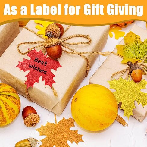 Fall Maple Leaves Cutouts, Autumn Glitter Leaf Paper Die Cuts Colorful Artificial Confetti Cardboard for Bulletin Board Classroom Thanksgiving Party Cutting Decor Supplies (10 PCS, 5 Colors) in Saudi Arabia