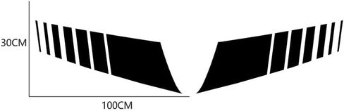 Car Decal Racing Stripes Hood Decal Vinyl Decoration Accessories Suitable for Truck Pickup SUV Vehicle Waterproof Door Body Side Decal Decoration (Style D Black) in Saudi Arabia