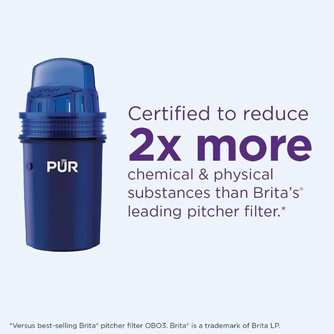 PUR PLUS 30-Cup Water Filter Dispenser with 1 Lead-Reducing PUR PLUS Filter, Dishwasher Safe, Powerful Filtration, Large Capacity with Slim, Space-Saving Design, White (DS1811Z) in Saudi Arabia