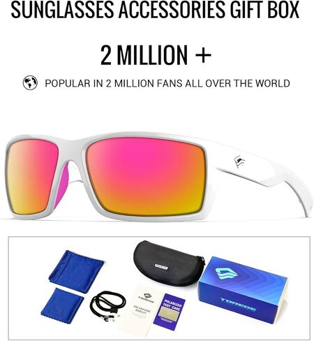 TOREGE Sports Polarized Sunglasses for Men Women Flexible Frame Cycling Running Driving Fishing Mountaineering TR24 in Kuwait