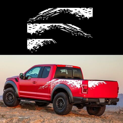 Car Decal Racing Stripes Hood Decal Vinyl Decoration Accessories Suitable for Truck Pickup SUV Vehicle Waterproof Door Body Side Decal Decoration (Style D Black) in Saudi Arabia