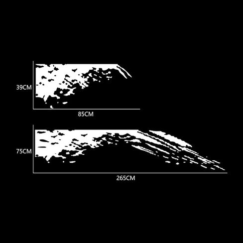 Car Decal Racing Stripes Hood Decal Vinyl Decoration Accessories Suitable for Truck Pickup SUV Vehicle Waterproof Door Body Side Decal Decoration (Style D Black) in Saudi Arabia