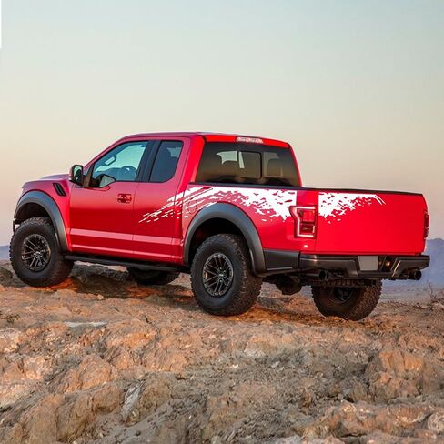 Car Decal Racing Stripes Hood Decal Vinyl Decoration Accessories Suitable for Truck Pickup SUV Vehicle Waterproof Door Body Side Decal Decoration (Style D Black) in Saudi Arabia