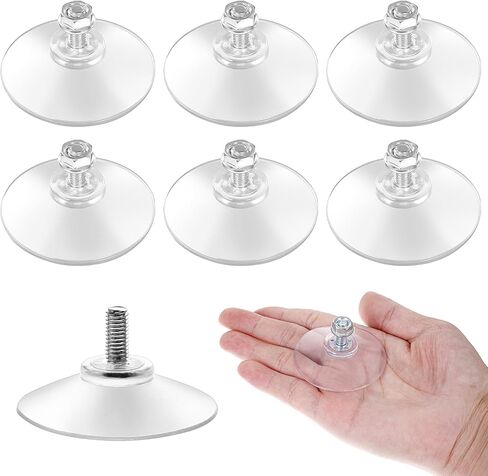 6Pcs Strong Thickened Sucker Suction Cup Table PVC Sucker Pads Clear PVC Sucker Pads Round Threads Suction Cups Extra Strong Adhesive Glass Suction Holder for Outdoor Kitchen Bathroom Window in Saudi Arabia