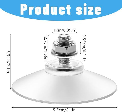 6Pcs Strong Thickened Sucker Suction Cup Table PVC Sucker Pads Clear PVC Sucker Pads Round Threads Suction Cups Extra Strong Adhesive Glass Suction Holder for Outdoor Kitchen Bathroom Window in Saudi Arabia