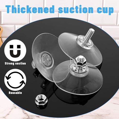 6Pcs Strong Thickened Sucker Suction Cup Table PVC Sucker Pads Clear PVC Sucker Pads Round Threads Suction Cups Extra Strong Adhesive Glass Suction Holder for Outdoor Kitchen Bathroom Window in Saudi Arabia
