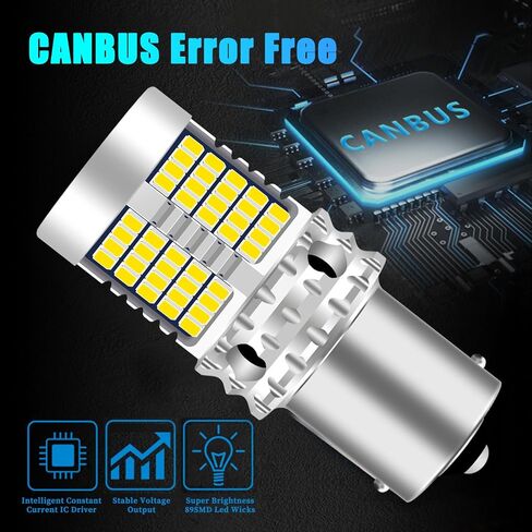 UPXSXT 2 قطعة 1157 1157 p21/5w BAY15D LED لمبة للضوء الذيل أبيض، CANBUS خالية من الأخطاء ضد فرط فلاش 2016 89SMD 4000LM مصابيح كهربائية بديلة للسيارات لأضواء الجري أثناء النهار in Saudi Arabia