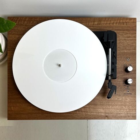 حصيرة القرص الدوار من الأكريليك الأبيض، حصيرة القرص الدوار المضادة للكهرباء الساكنة لتسجيل الفينيل LP، حصيرة الانزلاق الدوارة الممتازة لتقليل الضوضاء وتحسين جودة الصوت in Kuwait